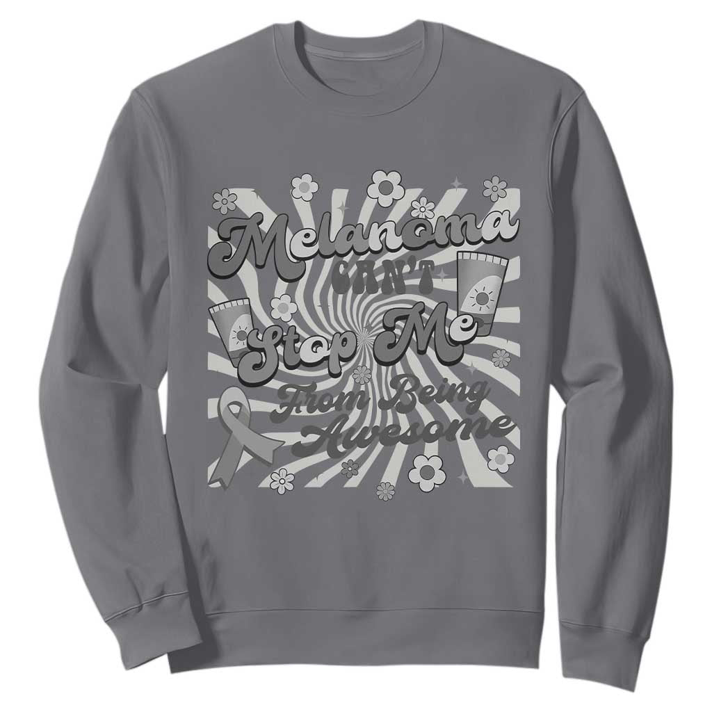 Melanoma Awareness Support Squad Sweatshirt Melanoma Can't Stop Me TS12 Charcoal Print Your Wear