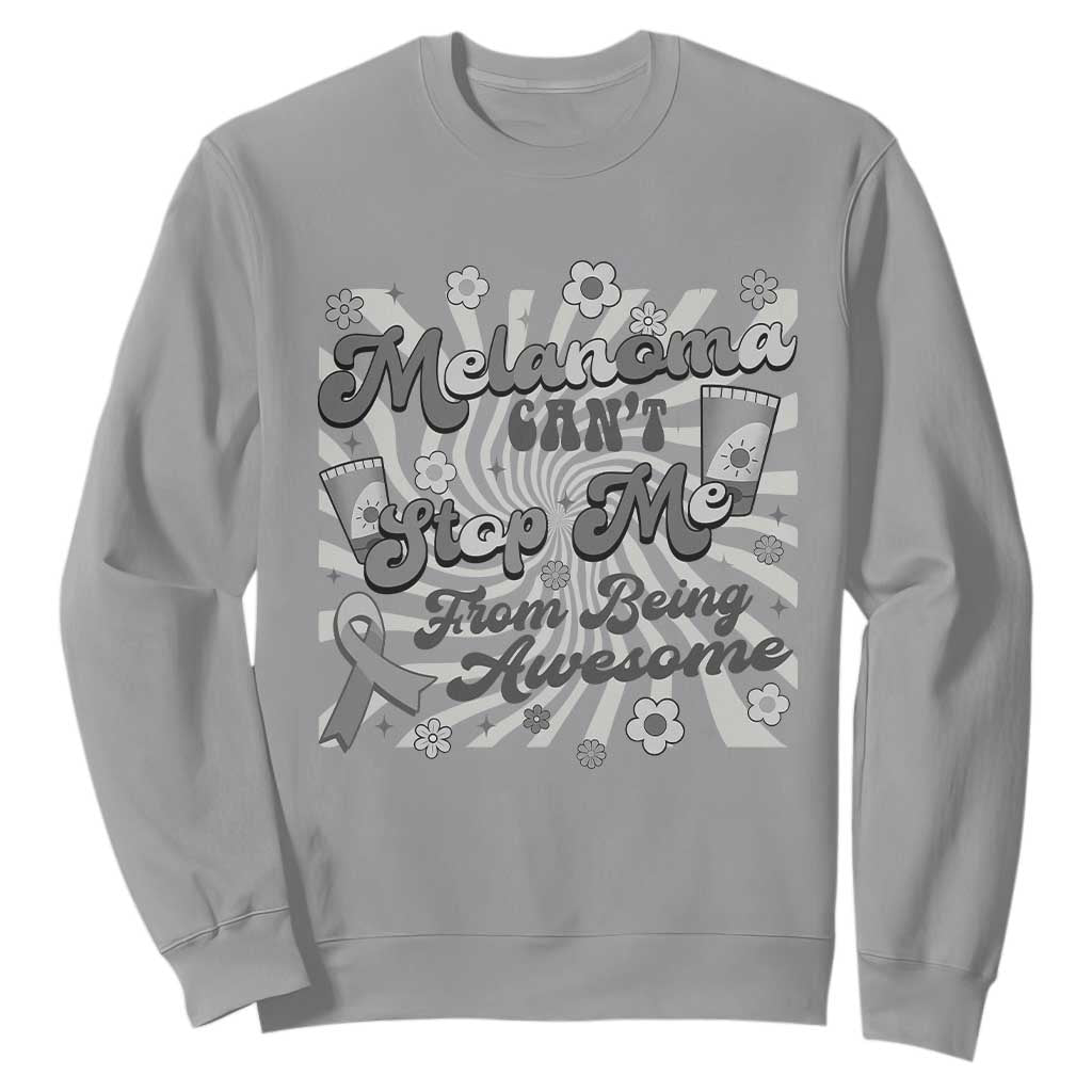Melanoma Awareness Support Squad Sweatshirt Melanoma Can't Stop Me TS12 Sport Gray Print Your Wear