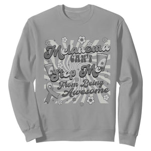 Melanoma Awareness Support Squad Sweatshirt Melanoma Can't Stop Me TS12 Sport Gray Print Your Wear