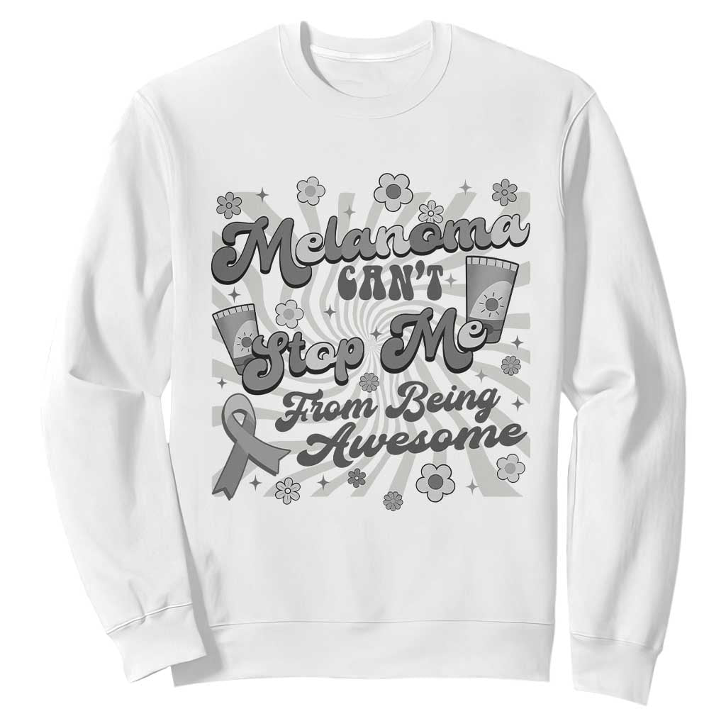 Melanoma Awareness Support Squad Sweatshirt Melanoma Can't Stop Me TS12 White Print Your Wear