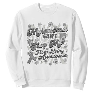 Melanoma Awareness Support Squad Sweatshirt Melanoma Can't Stop Me TS12 White Print Your Wear