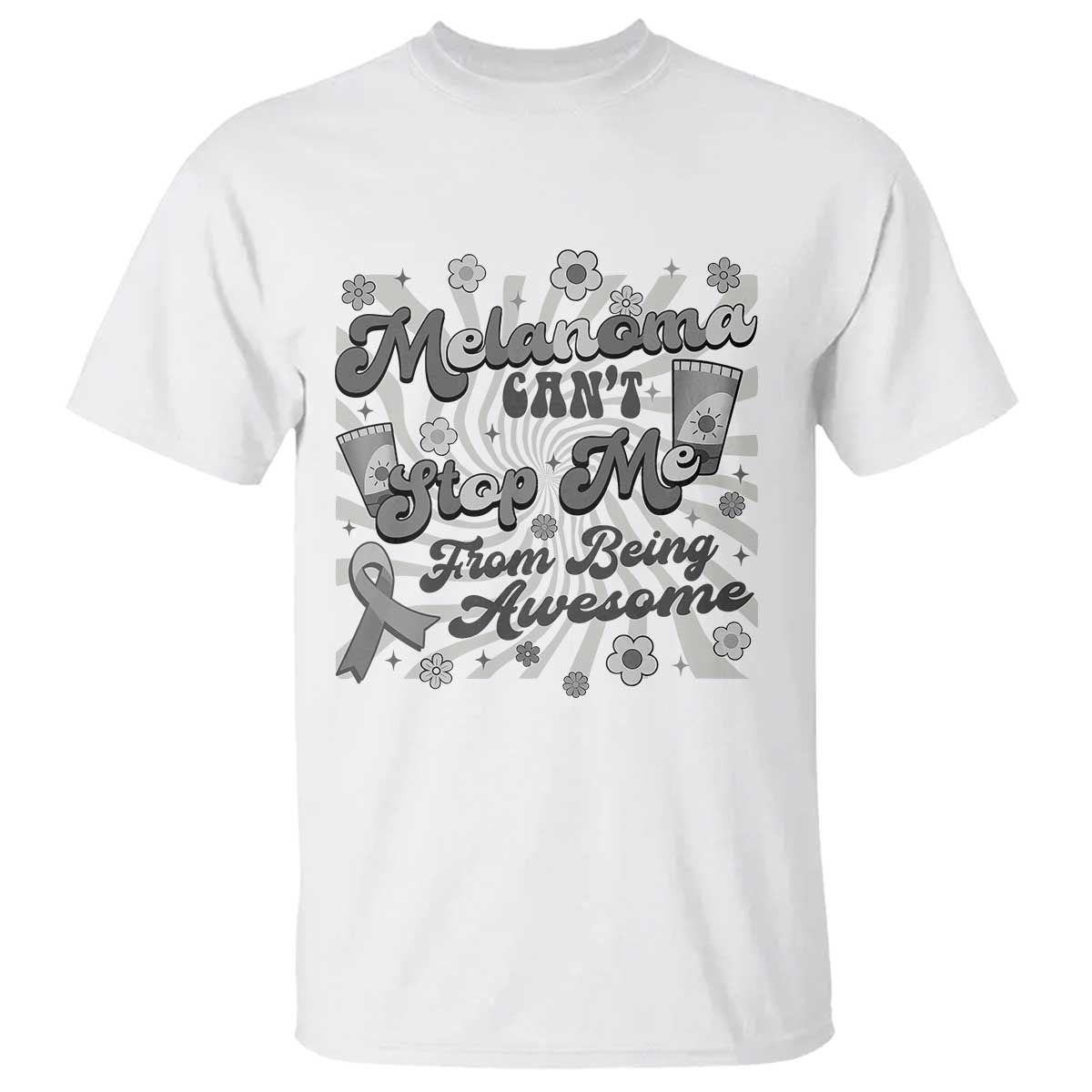 Melanoma Awareness Support Squad T Shirt Melanoma Can't Stop Me TS12 White Print Your Wear