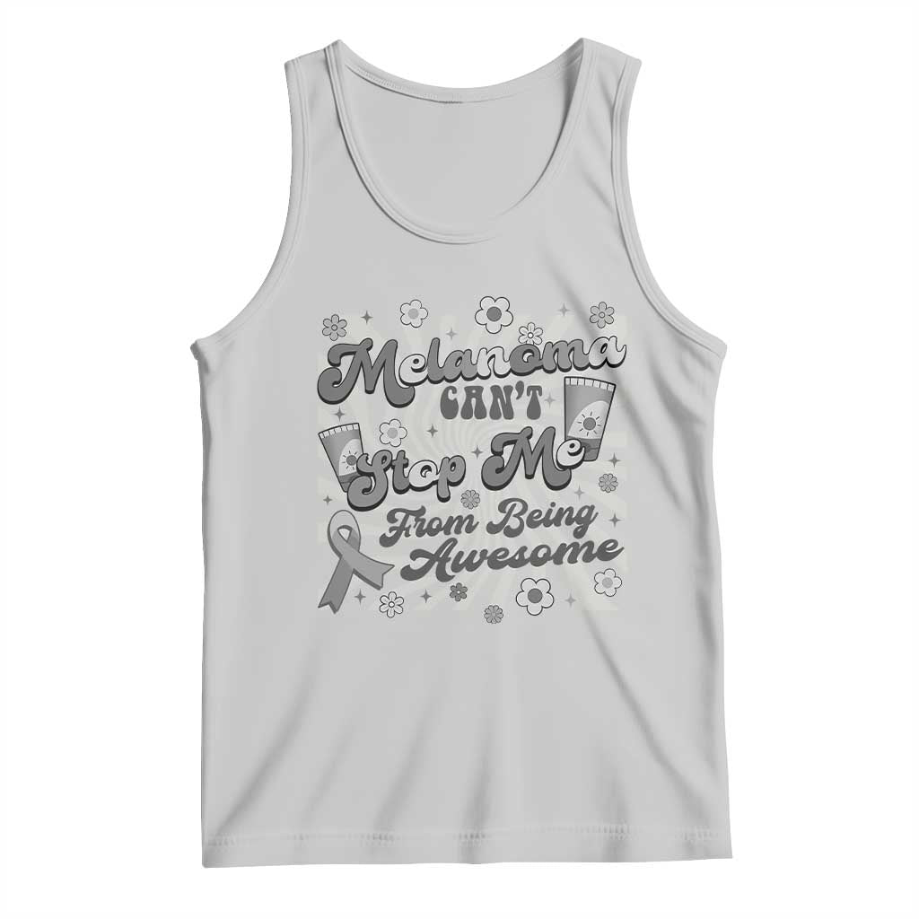 Melanoma Awareness Support Squad Tank Top Melanoma Can't Stop Me TS12 Ash Print Your Wear