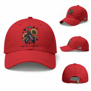 Sunflower Skin Cancer Awareness Baseball Cap Brave Strong Resilient TS12 Baseball Cap Universal Fit Red Print Your Wear