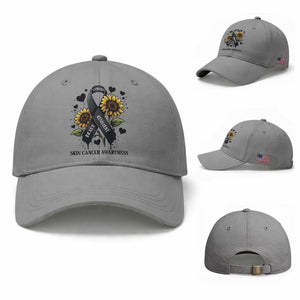 Sunflower Skin Cancer Awareness Baseball Cap Brave Strong Resilient TS12 Baseball Cap Universal Fit Sport Gray Print Your Wear
