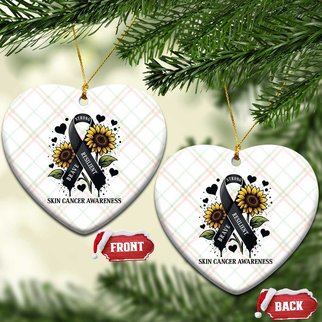 Sunflower Skin Cancer Awareness Ceramic Ornament Brave Strong Resilient TS12 Print Your Wear