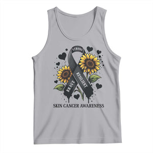 Sunflower Skin Cancer Awareness Tank Top Brave Strong Resilient TS12 Athletic Heather Print Your Wear