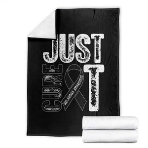 Skin Cancer Warrior Awareness Fighter Throw Blanket Just Cure It TS12 Black Print Your Wear