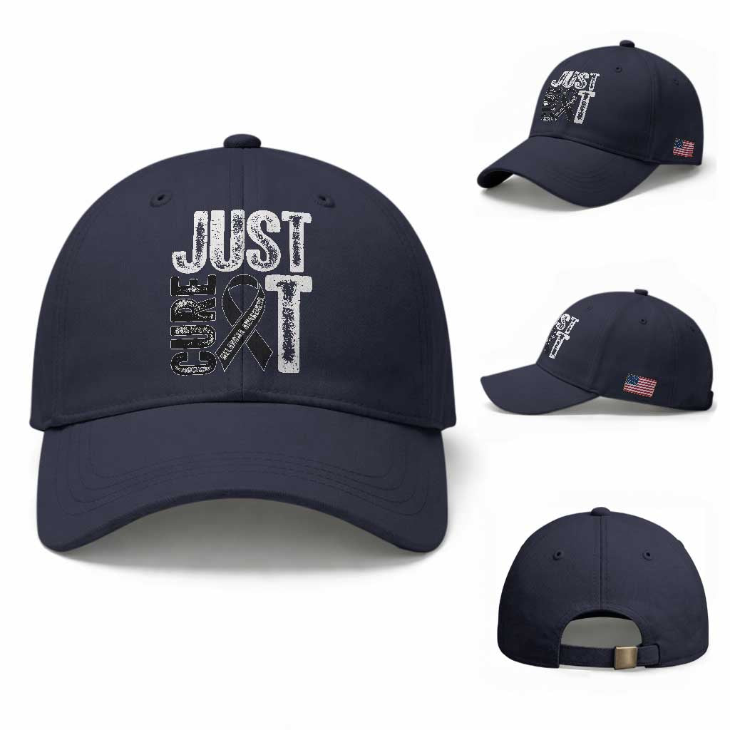 Skin Cancer Warrior Awareness Fighter Baseball Cap Just Cure It TS12 Baseball Cap Universal Fit Navy Print Your Wear