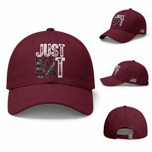 Skin Cancer Warrior Awareness Fighter Baseball Cap Just Cure It TS12 Baseball Cap Universal Fit Maroon Print Your Wear