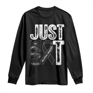 Skin Cancer Warrior Awareness Fighter Long Sleeve Shirt Just Cure It TS12 Black Print Your Wear