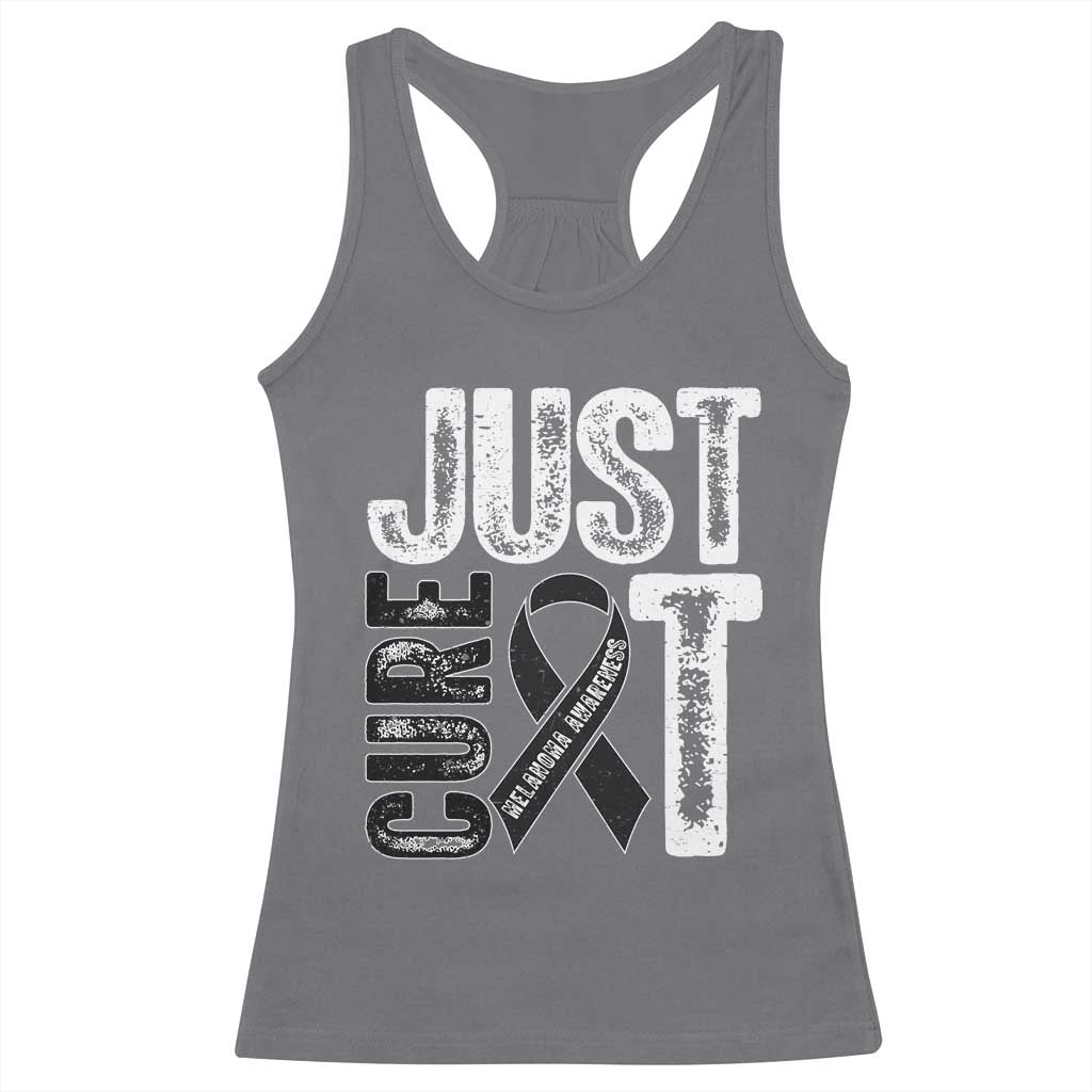 Skin Cancer Warrior Awareness Fighter Racerback Tank Top Just Cure It TS12 Charcoal Print Your Wear