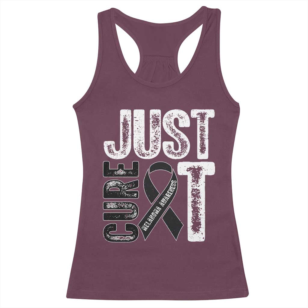 Skin Cancer Warrior Awareness Fighter Racerback Tank Top Just Cure It TS12 Maroon Print Your Wear