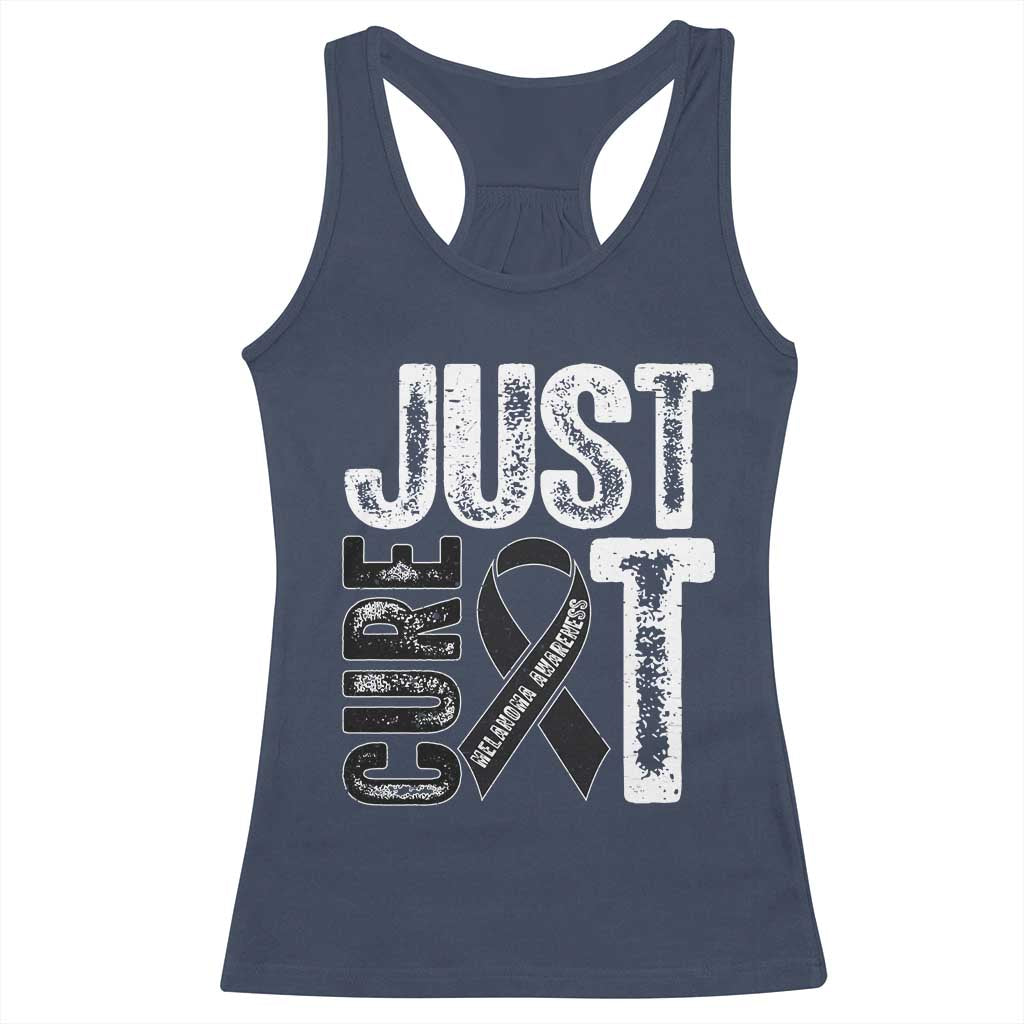Skin Cancer Warrior Awareness Fighter Racerback Tank Top Just Cure It TS12 Navy Print Your Wear