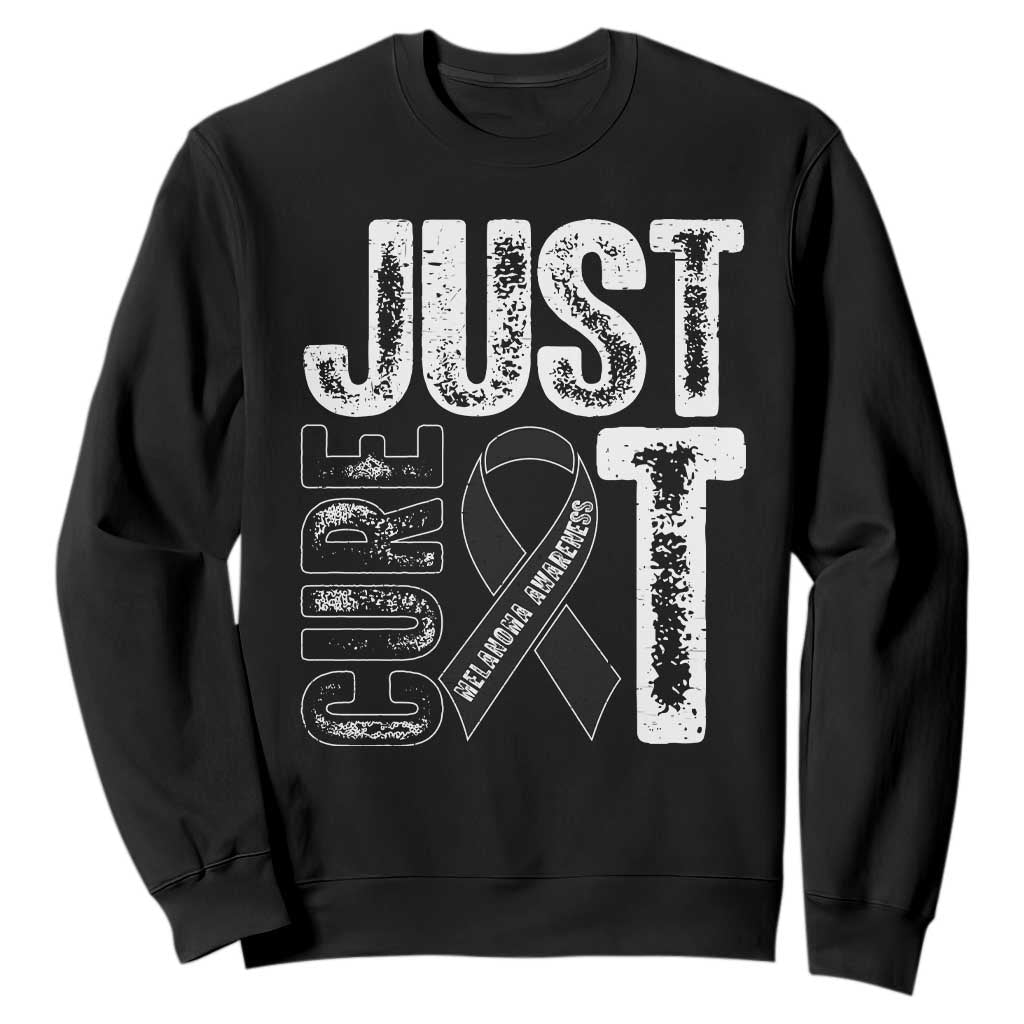 Skin Cancer Warrior Awareness Fighter Sweatshirt Just Cure It TS12 Black Print Your Wear