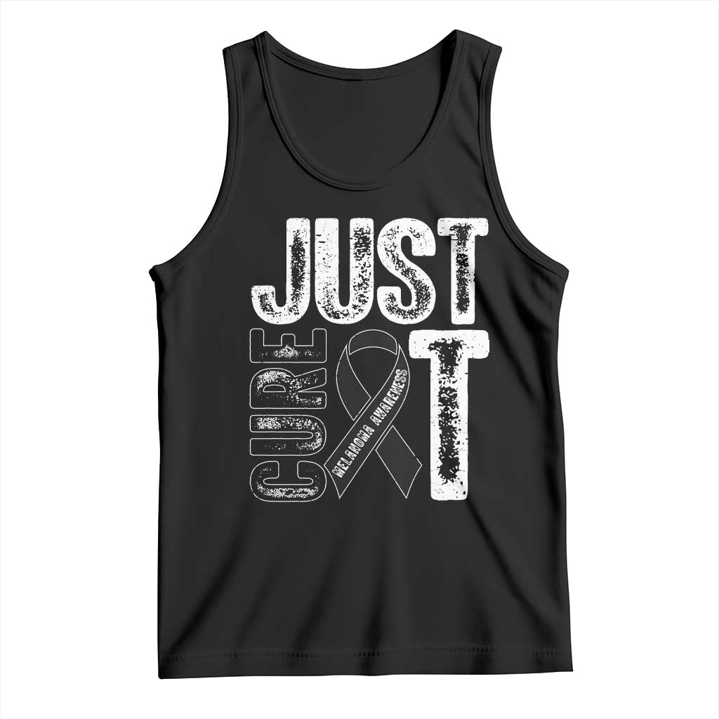 Skin Cancer Warrior Awareness Fighter Tank Top Just Cure It TS12 Black Print Your Wear