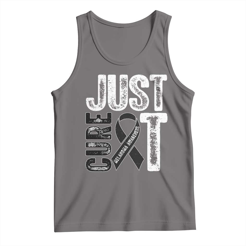 Skin Cancer Warrior Awareness Fighter Tank Top Just Cure It TS12 Deep Heather Print Your Wear