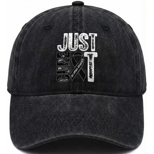 Skin Cancer Warrior Awareness Fighter Washed Cotton Baseball Cap Just Cure It TS12 Print Your Wear