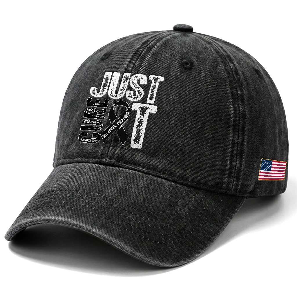 Skin Cancer Warrior Awareness Fighter Washed Cotton Baseball Cap Just Cure It TS12 Print Your Wear