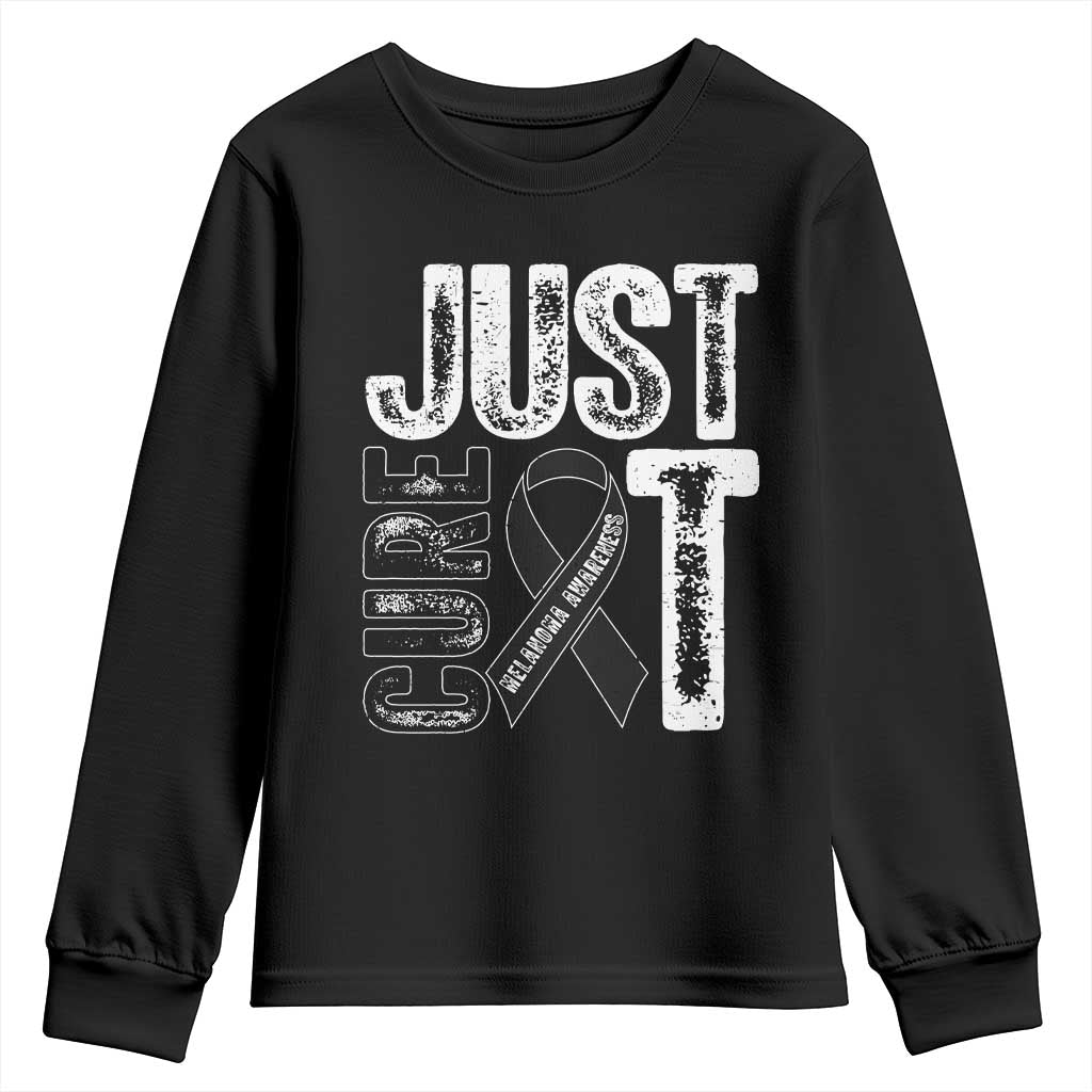 Skin Cancer Warrior Awareness Fighter Youth Sweatshirt Just Cure It TS12 Black Print Your Wear