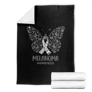 Just Cure It Throw Blanket Melanoma Warrior Butterfly Support TS12 Black Print Your Wear