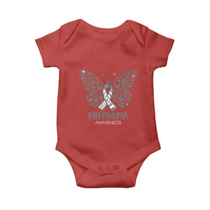 Just Cure It Baby Onesie Melanoma Warrior Butterfly Support TS12 Red Print Your Wear