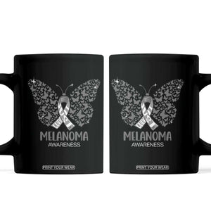 Just Cure It Coffee Mug Melanoma Warrior Butterfly Support TS12 Black Print Your Wear