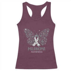 Just Cure It Racerback Tank Top Melanoma Warrior Butterfly Support TS12 Maroon Print Your Wear