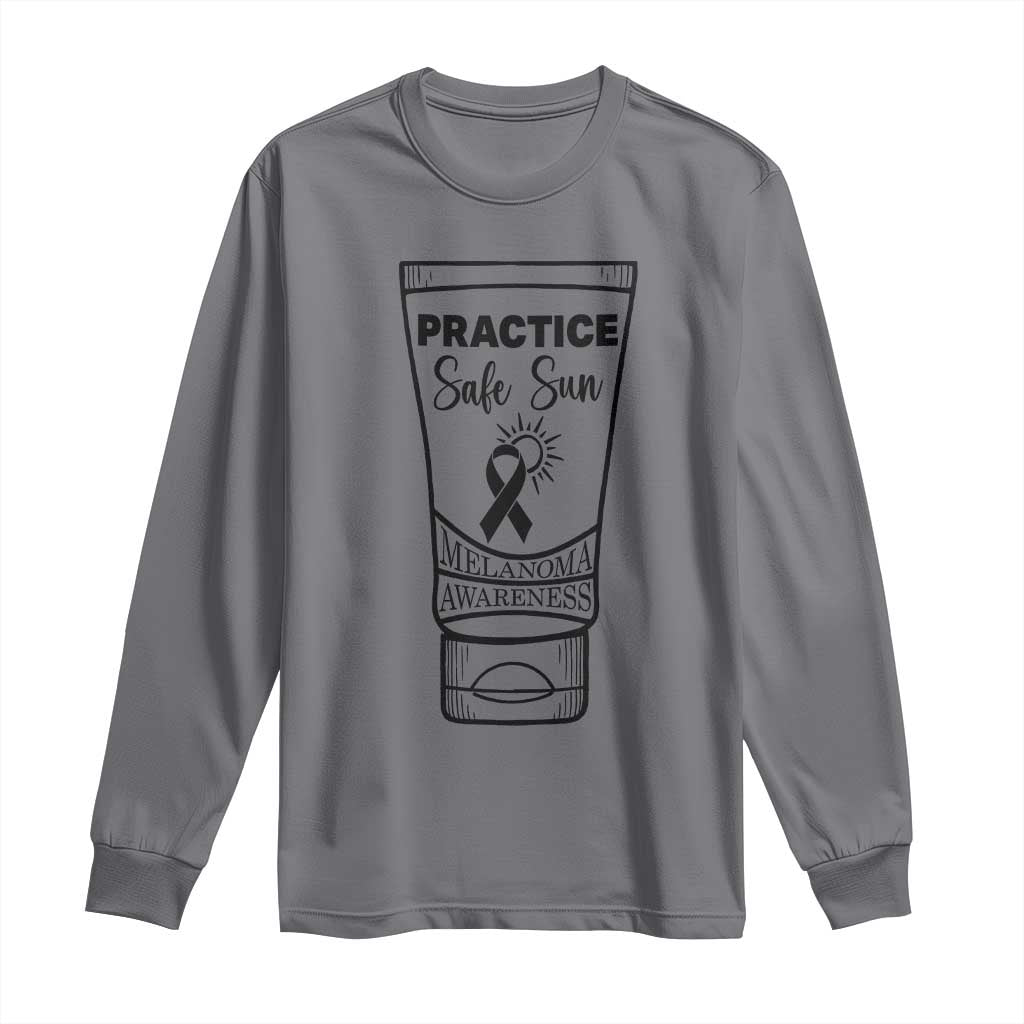 Skin Cancer Prevention Long Sleeve Shirt Practice Safe Sun Awareness Gift TS12 Charcoal Print Your Wear