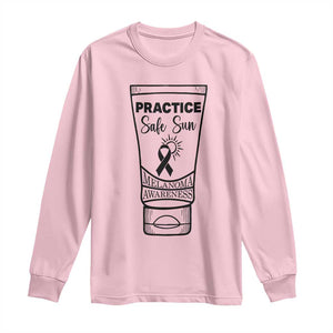 Skin Cancer Prevention Long Sleeve Shirt Practice Safe Sun Awareness Gift TS12 Light Pink Print Your Wear