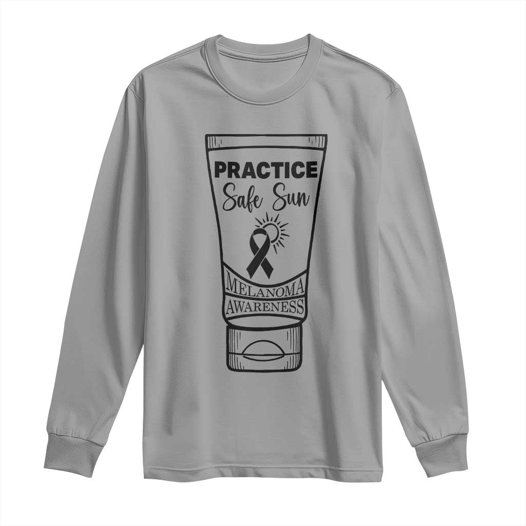 Skin Cancer Prevention Long Sleeve Shirt Practice Safe Sun Awareness Gift TS12 Sport Gray Print Your Wear