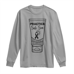 Skin Cancer Prevention Long Sleeve Shirt Practice Safe Sun Awareness Gift TS12 Sport Gray Print Your Wear