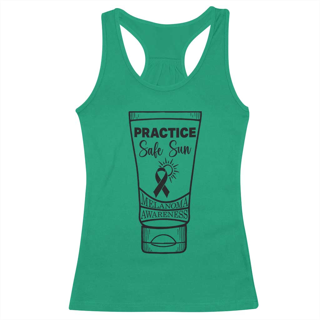 Skin Cancer Prevention Racerback Tank Top Practice Safe Sun Awareness Gift TS12 Irish Green Print Your Wear