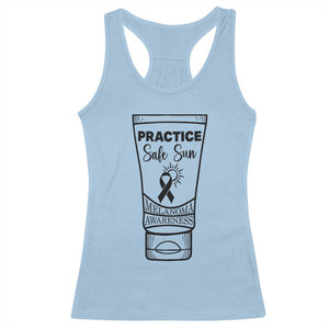 Skin Cancer Prevention Racerback Tank Top Practice Safe Sun Awareness Gift TS12 Light Blue Print Your Wear