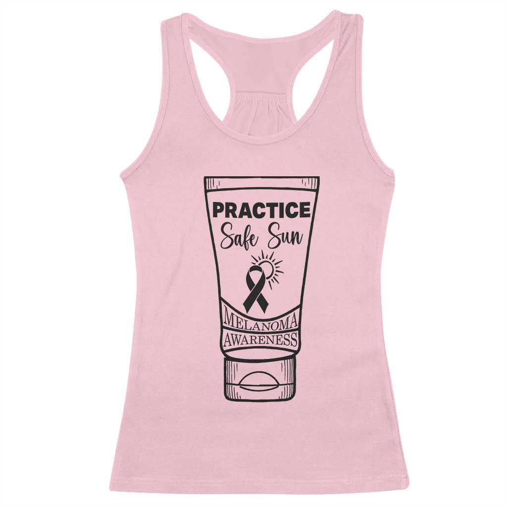 Skin Cancer Prevention Racerback Tank Top Practice Safe Sun Awareness Gift TS12 Light Pink Print Your Wear