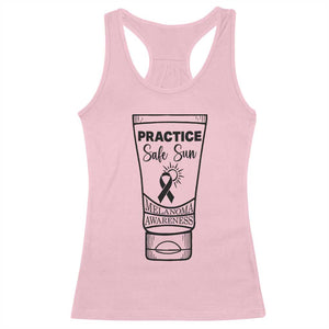 Skin Cancer Prevention Racerback Tank Top Practice Safe Sun Awareness Gift TS12 Light Pink Print Your Wear