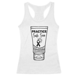 Skin Cancer Prevention Racerback Tank Top Practice Safe Sun Awareness Gift TS12 White Print Your Wear