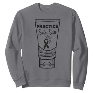 Skin Cancer Prevention Sweatshirt Practice Safe Sun Awareness Gift TS12 Charcoal Print Your Wear
