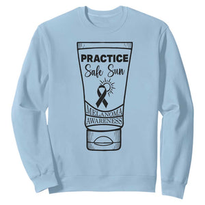 Skin Cancer Prevention Sweatshirt Practice Safe Sun Awareness Gift TS12 Light Blue Print Your Wear
