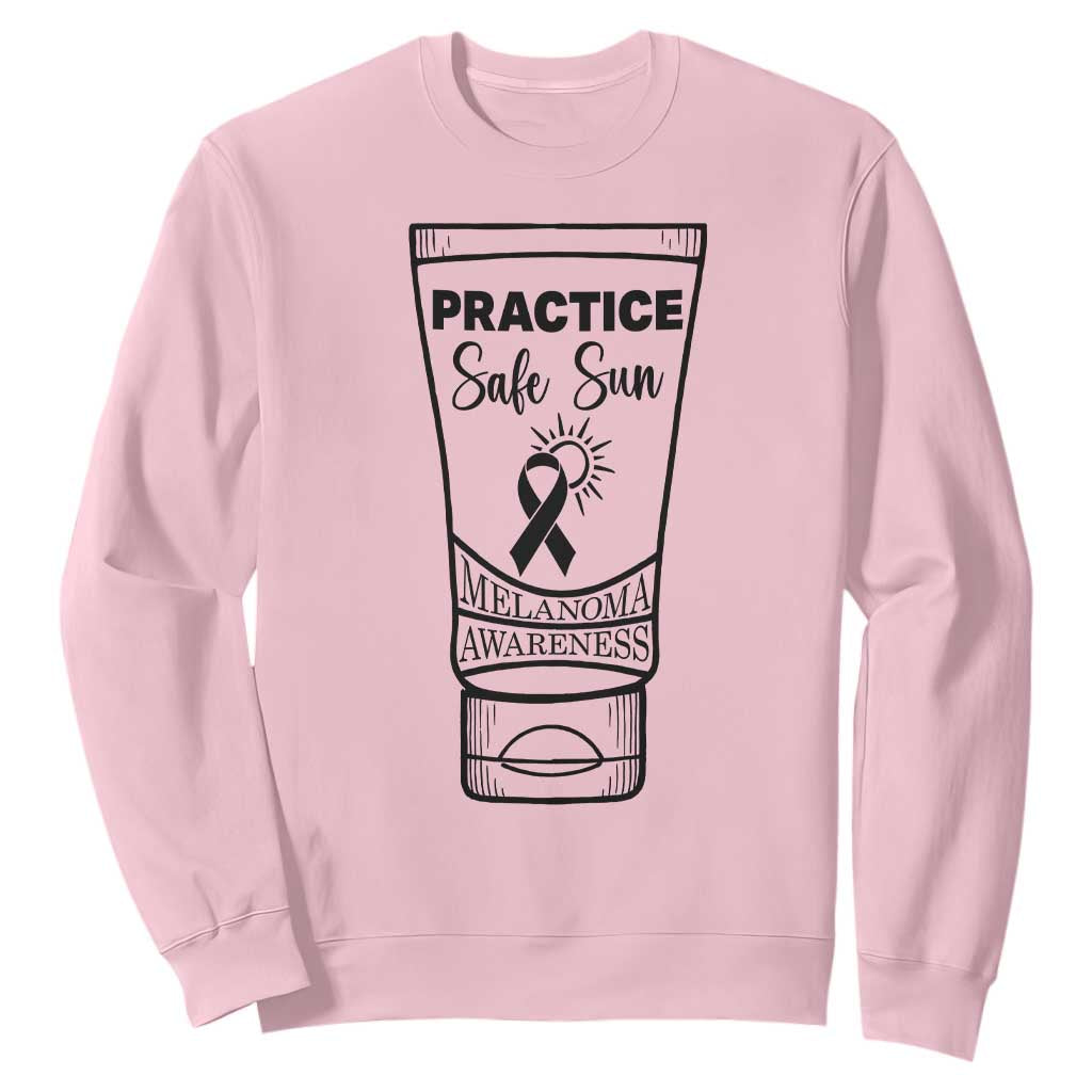 Skin Cancer Prevention Sweatshirt Practice Safe Sun Awareness Gift TS12 Light Pink Print Your Wear