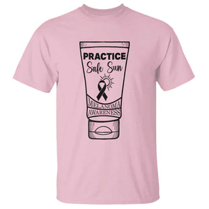 Skin Cancer Prevention T Shirt Practice Safe Sun Awareness Gift TS12 Light Pink Print Your Wear