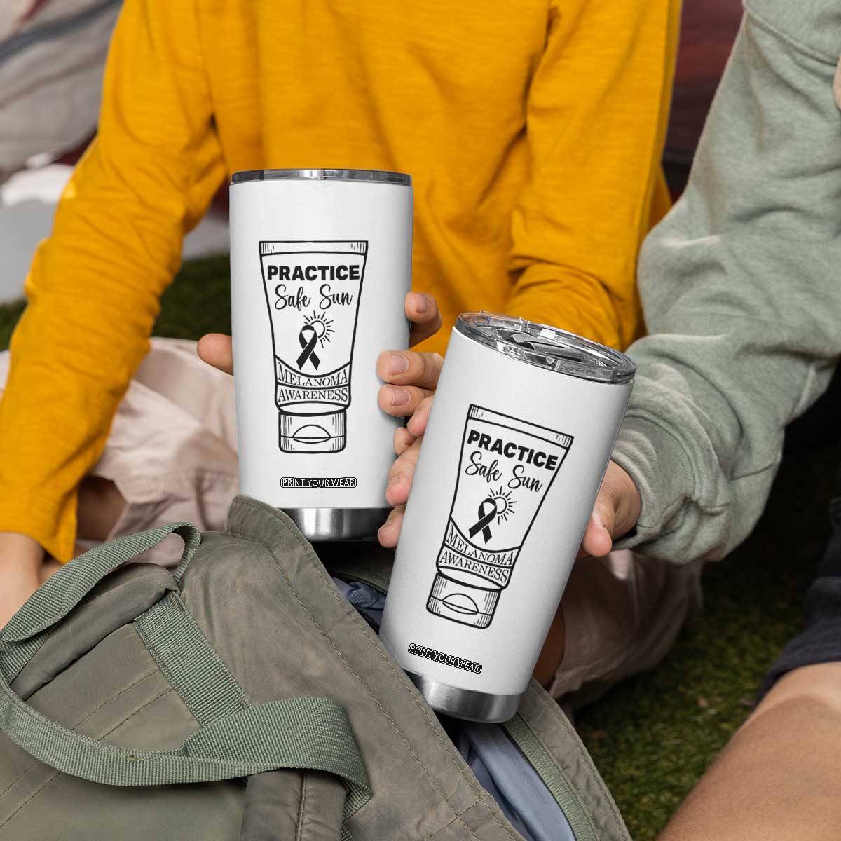 Skin Cancer Prevention Tumbler Cup Practice Safe Sun Awareness Gift TS12 Print Your Wear