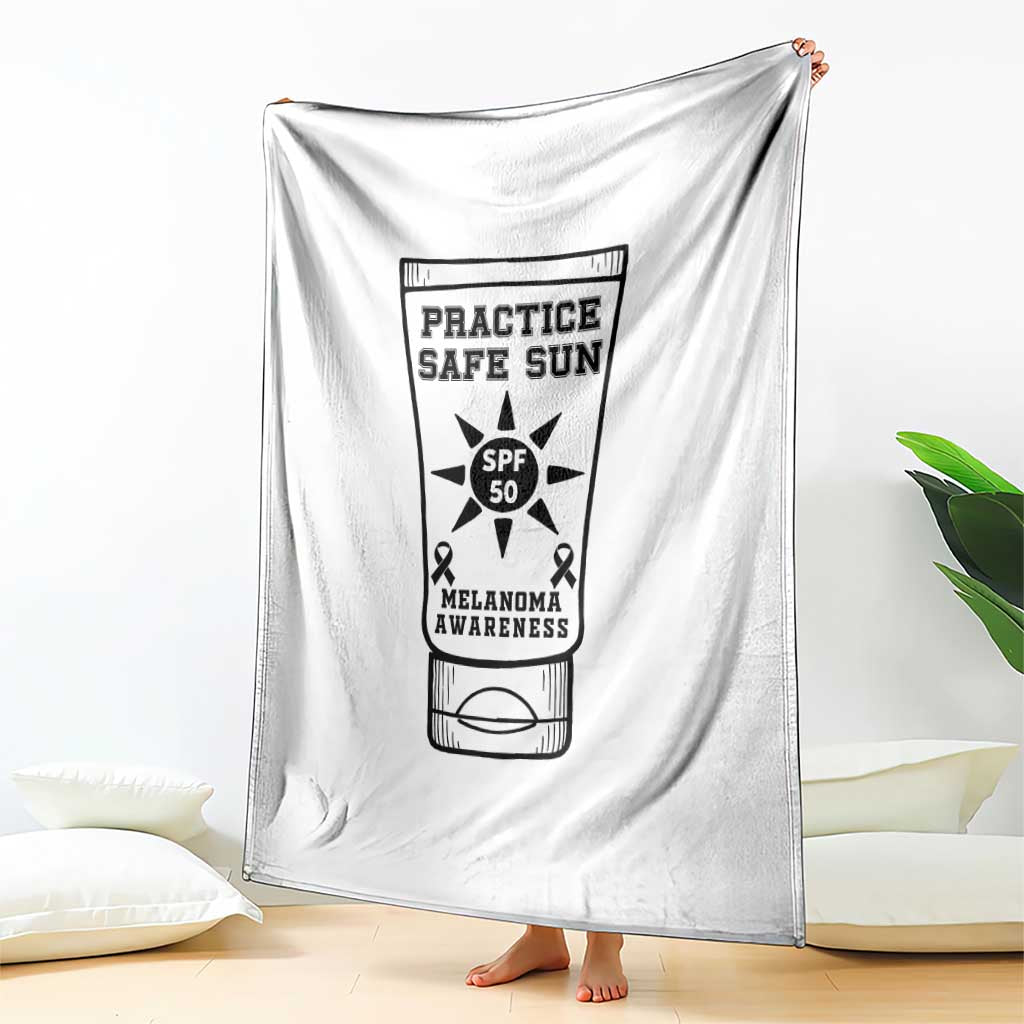 Practice Safe Sun Throw Blanket Funny Melanoma Skin Cancer Graphic TS12 Print Your Wear