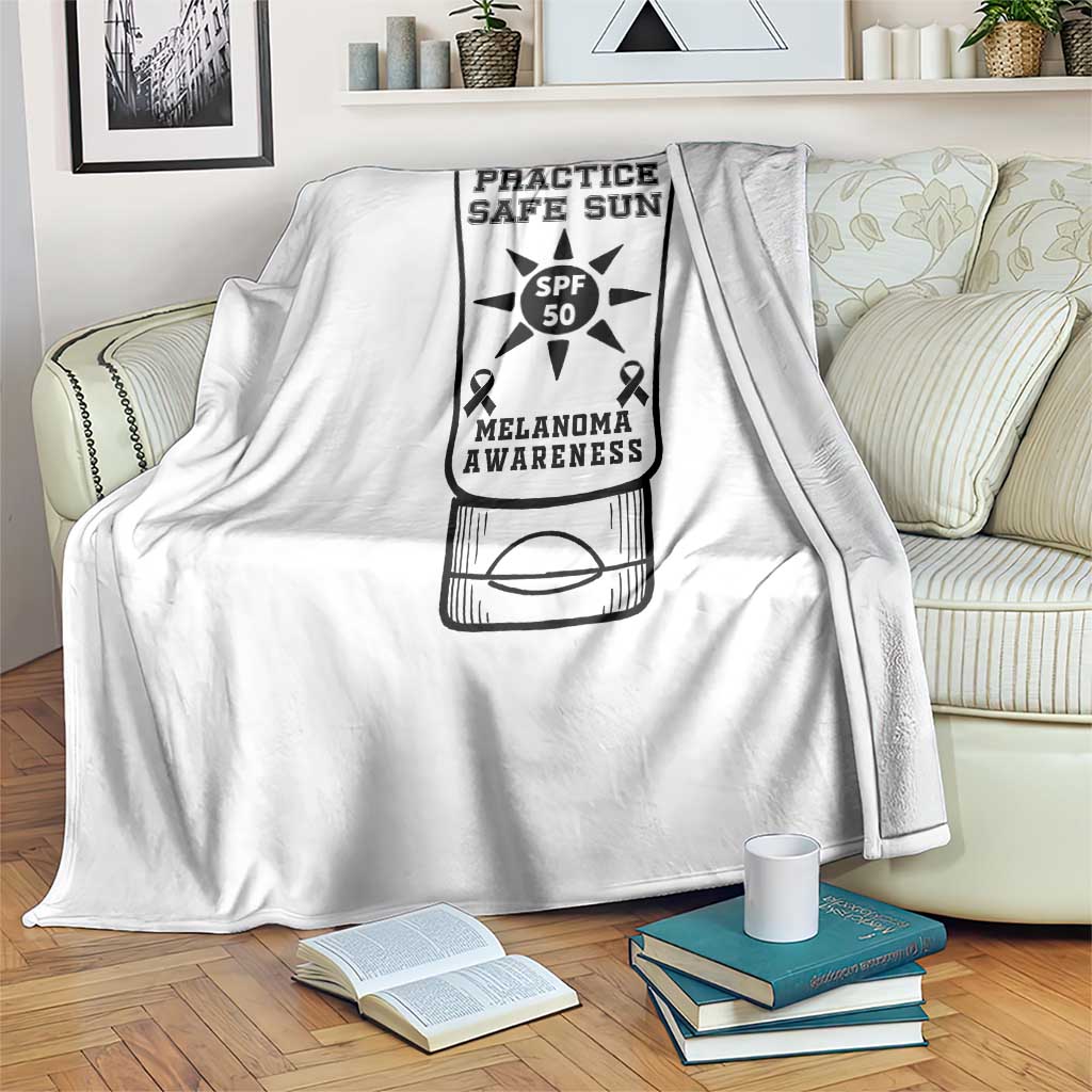 Practice Safe Sun Throw Blanket Funny Melanoma Skin Cancer Graphic TS12 Print Your Wear