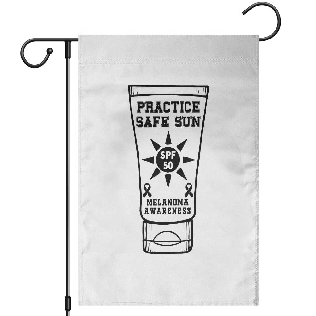 Practice Safe Sun Garden Flag Funny Melanoma Skin Cancer Graphic TS12 White Print Your Wear