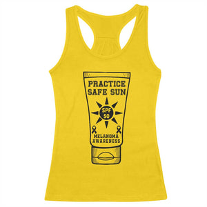 Practice Safe Sun Racerback Tank Top Funny Melanoma Skin Cancer Graphic TS12 Daisy Print Your Wear