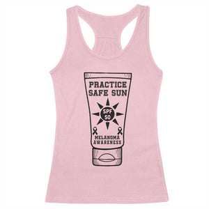 Practice Safe Sun Racerback Tank Top Funny Melanoma Skin Cancer Graphic TS12 Light Pink Print Your Wear