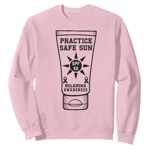 Practice Safe Sun Sweatshirt Funny Melanoma Skin Cancer Graphic TS12 Light Pink Print Your Wear