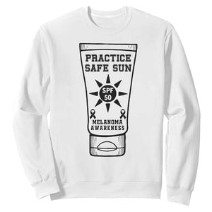 Practice Safe Sun Sweatshirt Funny Melanoma Skin Cancer Graphic TS12 White Print Your Wear