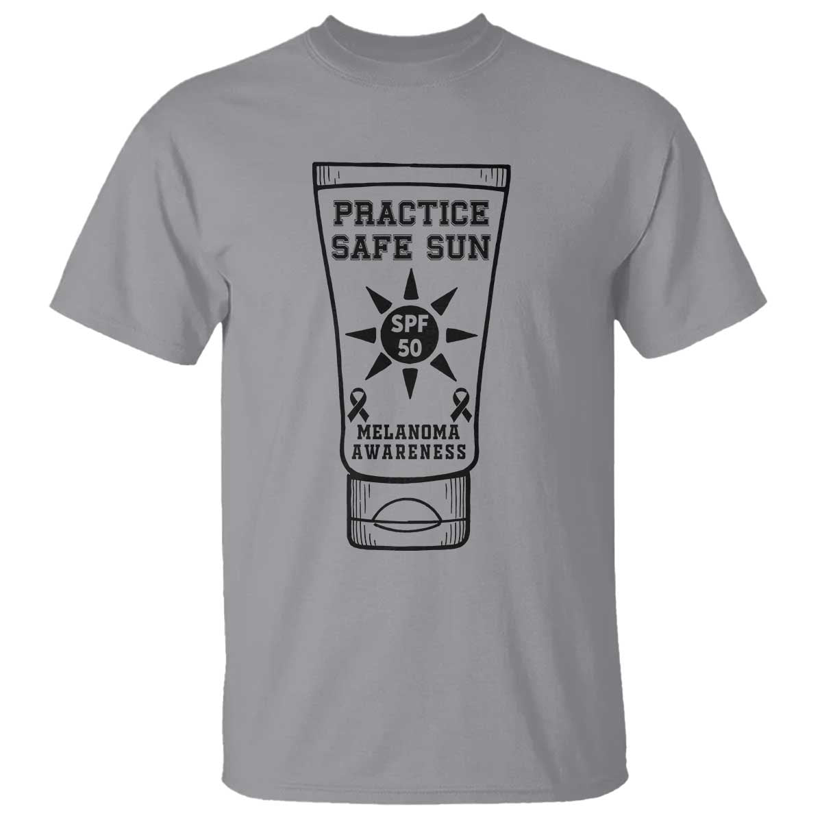 Practice Safe Sun T Shirt Funny Melanoma Skin Cancer Graphic TS12 Sport Gray Print Your Wear